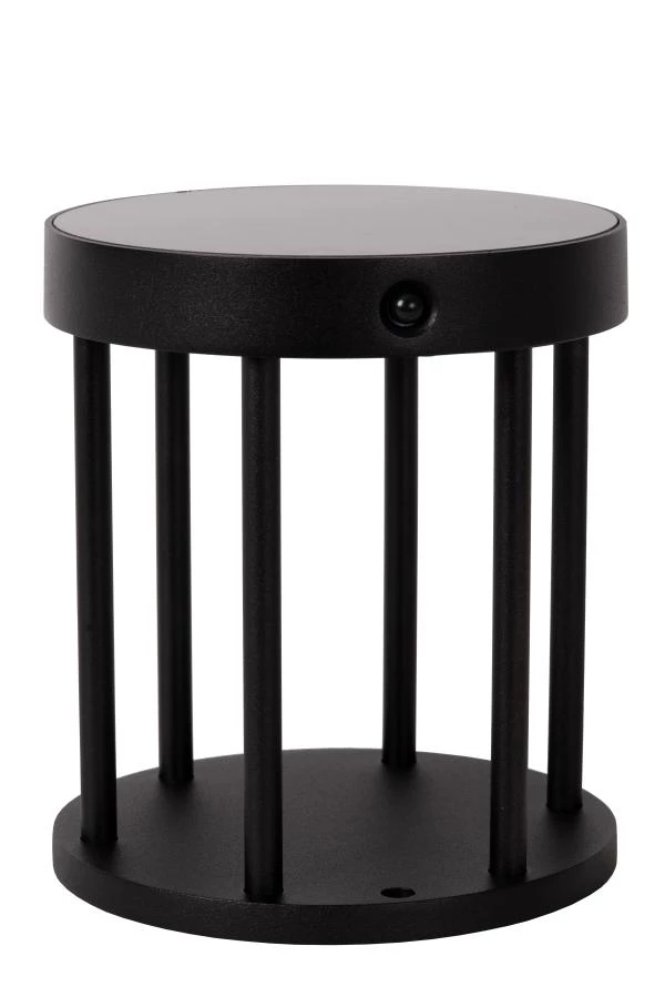 Lucide JACKSON - Pollerleuchte - Sonnenenergie - Ø 16 cm - LED Dim. - 1x2W 3000K - IP54 - Bewegung und Tag/Nacht-Sensor - Schwarz - ausgeschaltet